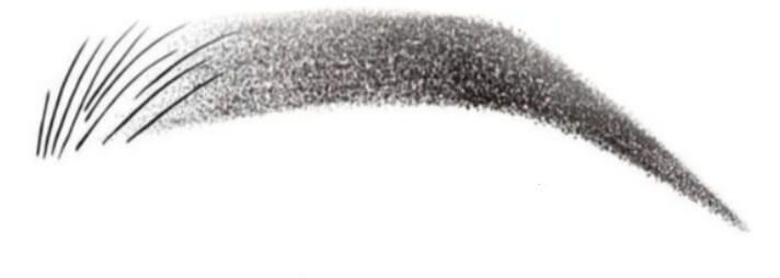 Hand-drawn example of a hybrid brow