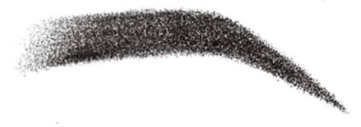 Hand-drawn example of an ombre brow