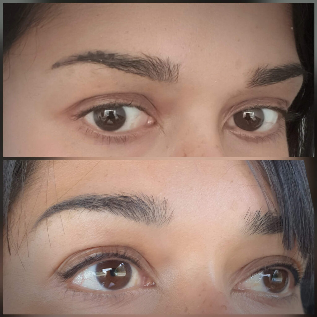 Semi permanent eyeliner treatment before and after